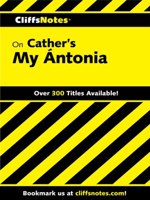 cover image of CliffsNotes on Cather's My Antonia